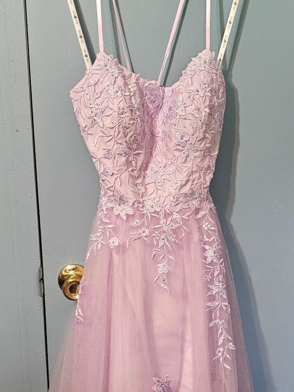 Jules & Cleo Lavender Embroidered Tulle Gown Size 10